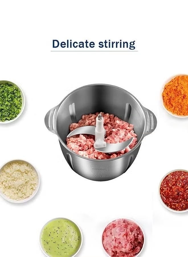 Xpert Electric Meat Grinder 500W – 2L Stainless Steel Bowl Food Processor with 4 Blades | Powerful Meat Mincer for Home Kitchen | Chops Meat, Vegetables & Fruits Fast - Image 4